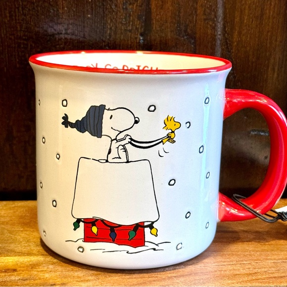 Peanuts Merry & Bright Snoopy and Woodstock Ceramic Christmas Mug - Picture 2 of 7